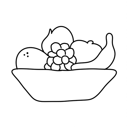 Desenho cesta de frutas